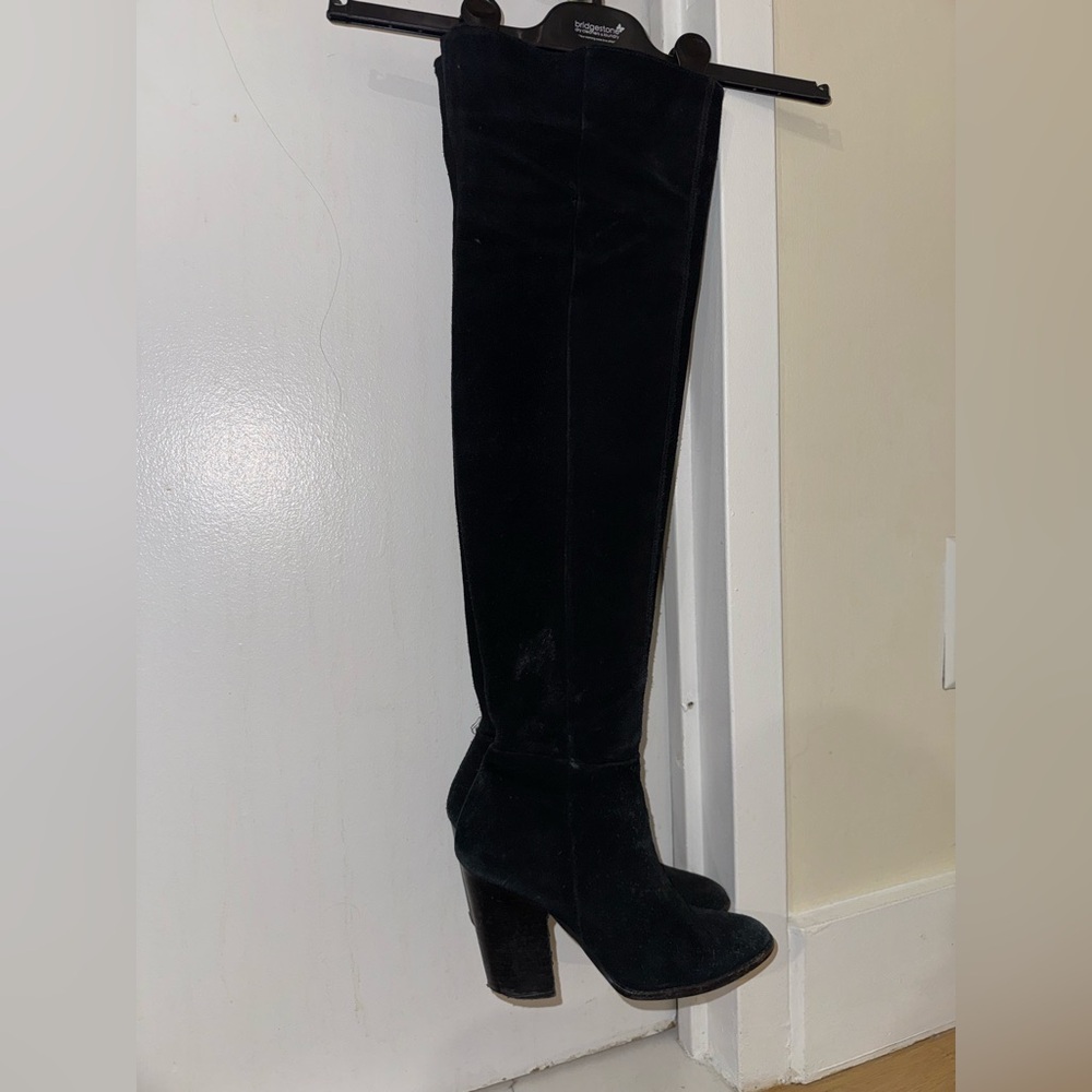 Aldo Black Suede Thigh-High Boots | Size 7 - Picture 3 of 11